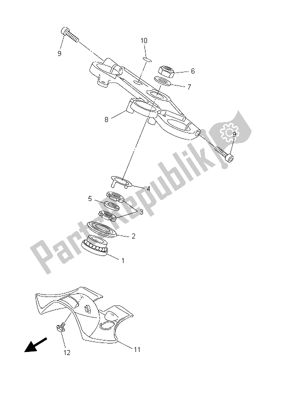 All parts for the Steering of the Yamaha YZF R6 600 2003