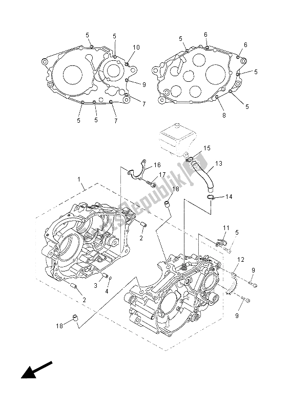 All parts for the Crankcase of the Yamaha XT 660Z Tenere 2015