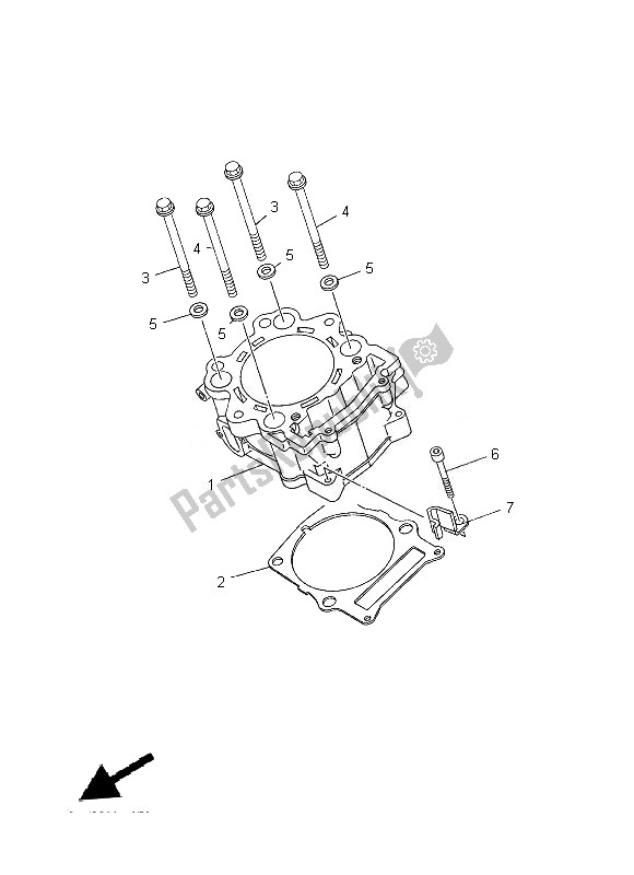 All parts for the Cylinder of the Yamaha XT 660X 2014