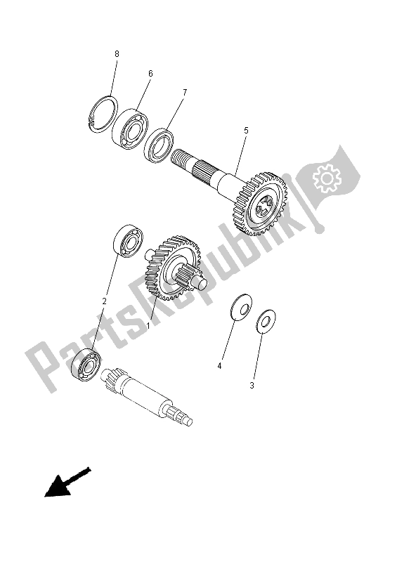 All parts for the Transmission of the Yamaha CS 50M 2015