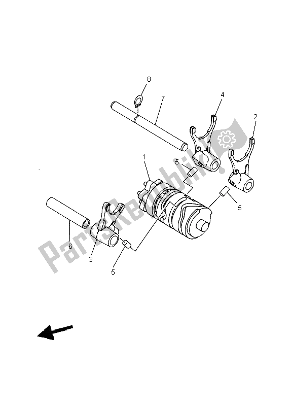 Todas as partes de Shift Cam E Garfo do Yamaha YZ 85 SW LW 2006