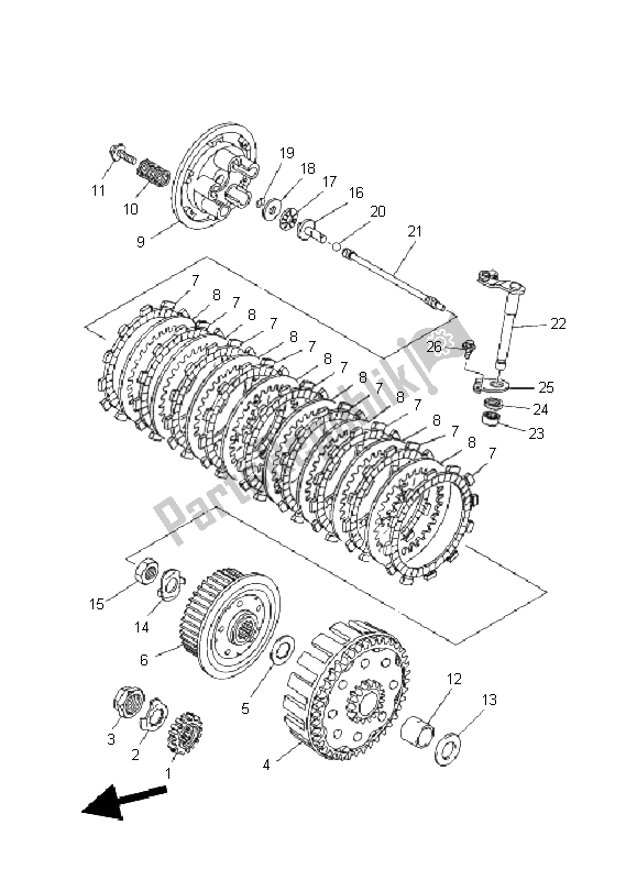 Todas las partes para Embrague de Yamaha YZ 250F 2011