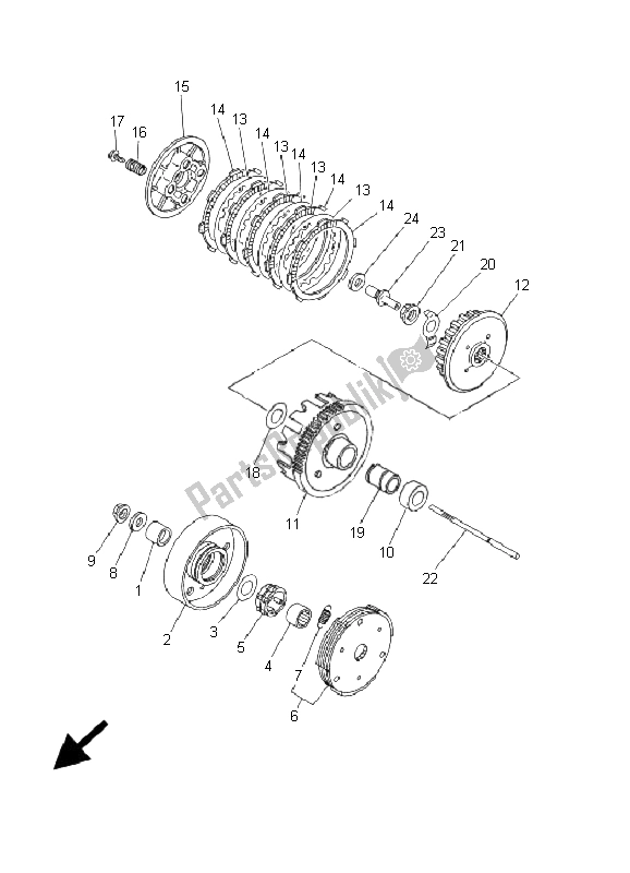 All parts for the Clutch of the Yamaha TT R 90 M 2000