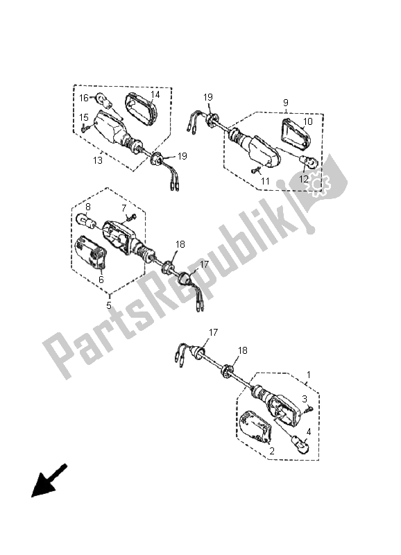 Todas as partes de Luz Intermitente do Yamaha XJ 600N 2001