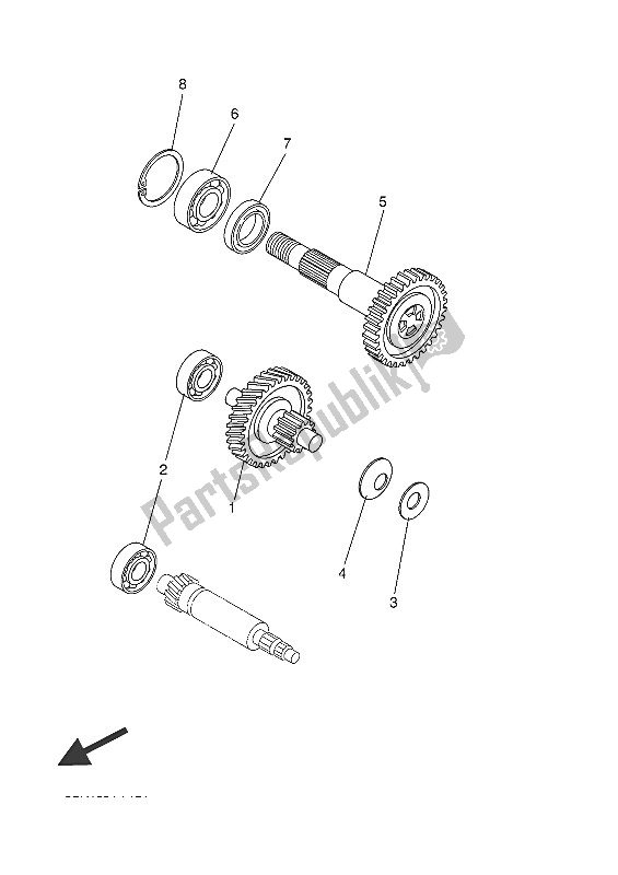 Tutte le parti per il Trasmissione del Yamaha NS 50 2016