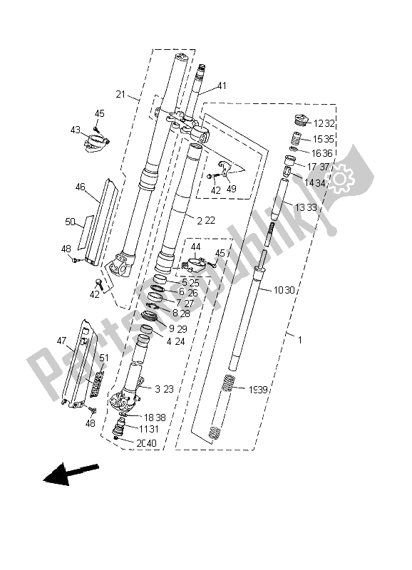 Toutes les pièces pour le Fourche Avant du Yamaha WR 426 400F 2002