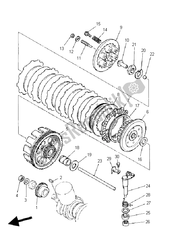 Tutte le parti per il Frizione del Yamaha YFZ 350 Banshee 2008