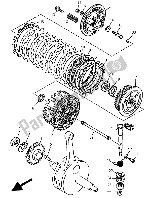 Tutte le parti per il Frizione del Yamaha TT 600E 1996