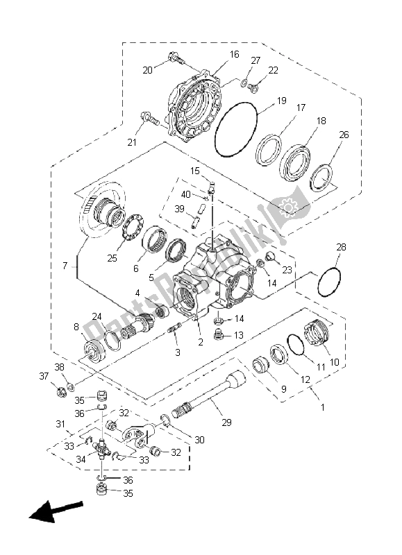 All parts for the Drive Shaft of the Yamaha YFM 350 FA Bruin 4X4 2004