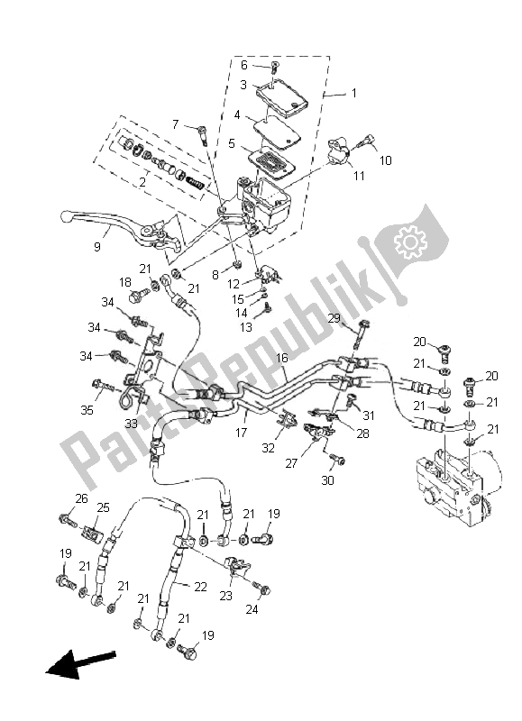 Toutes les pièces pour le Maître-cylindre Avant du Yamaha TDM 900A 2010