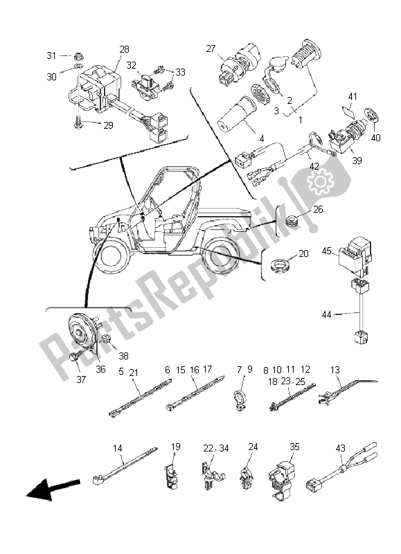 All parts for the Electrical 2 of the Yamaha YXR 700F Rhino 2008