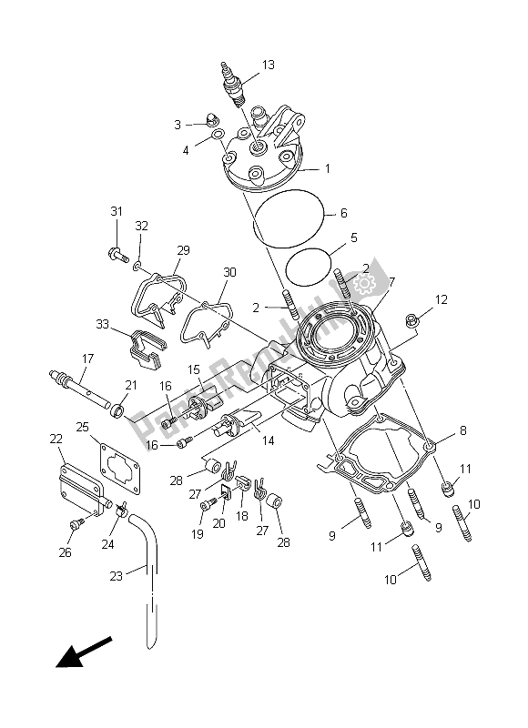 Wszystkie części do G? Owica Cylindra Yamaha YZ 125 2015