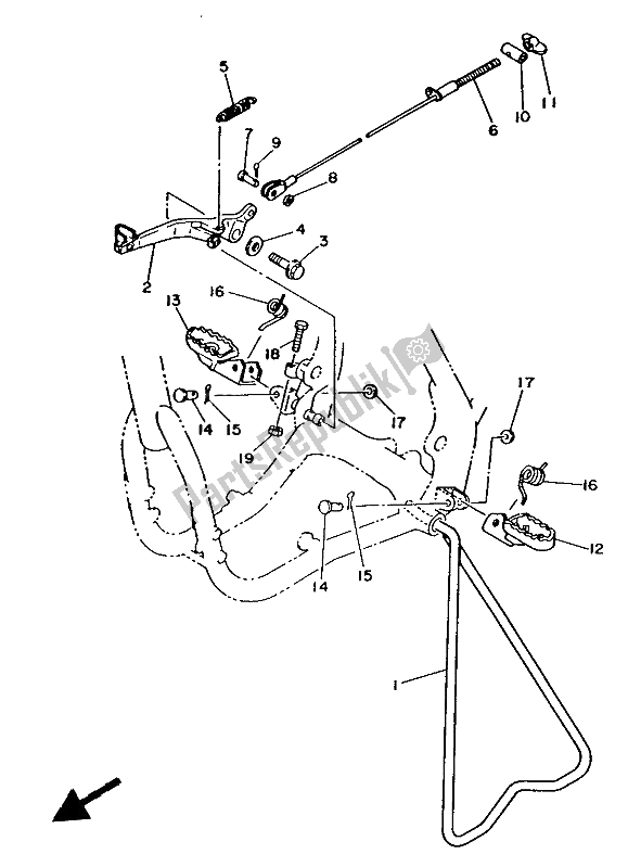 Toutes les pièces pour le Support Et Repose-pieds du Yamaha YZ 250 1986