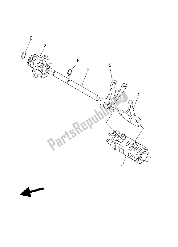 All parts for the Shift Cam & Fork of the Yamaha TT R 90 P 2002