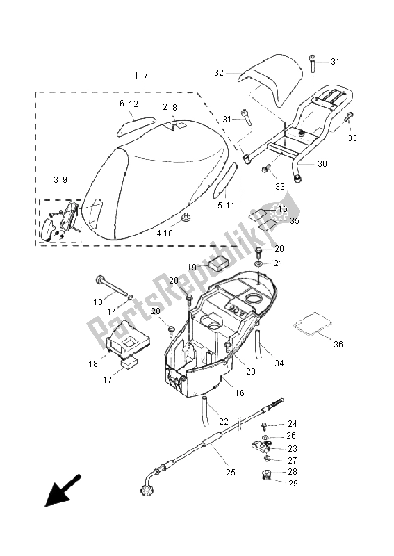 All parts for the Seat & Carrier of the Yamaha YH 50 WHY 2005