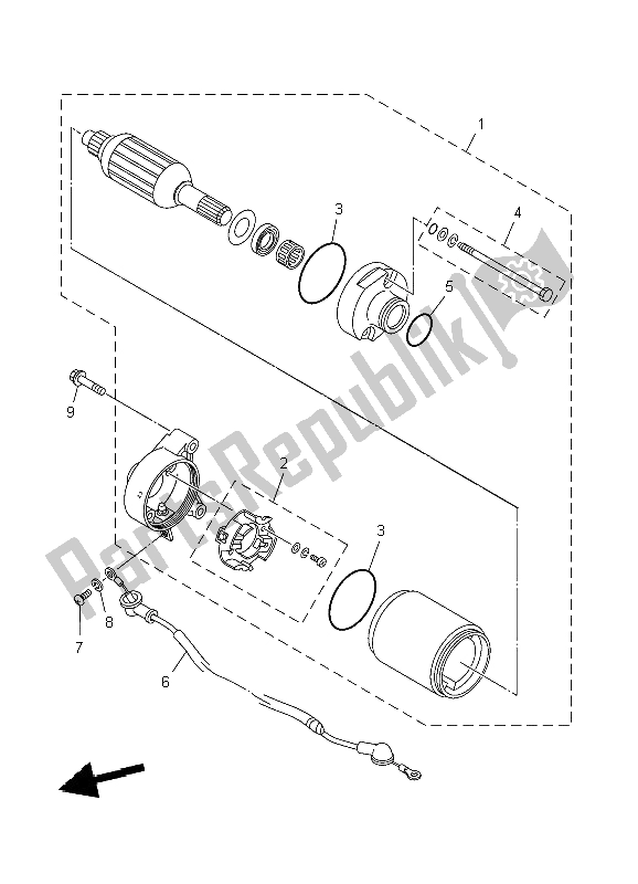 All parts for the Starting Motor of the Yamaha TT R 125E SW LW 2004