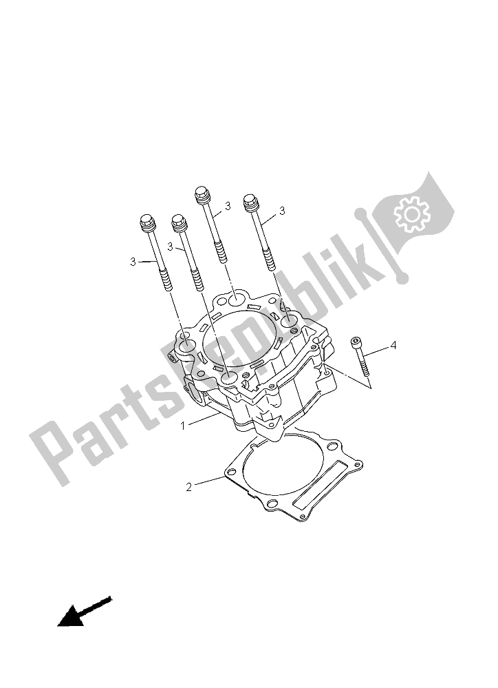 All parts for the Cylinder of the Yamaha YFM 550 Fwad Grizzly 2015