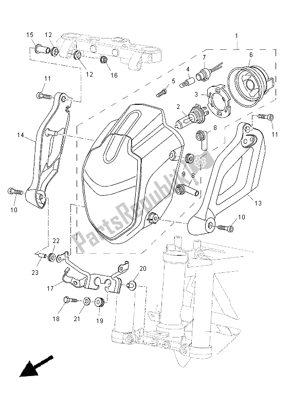 Tutte le parti per il Faro del Yamaha MT 03 660 2012