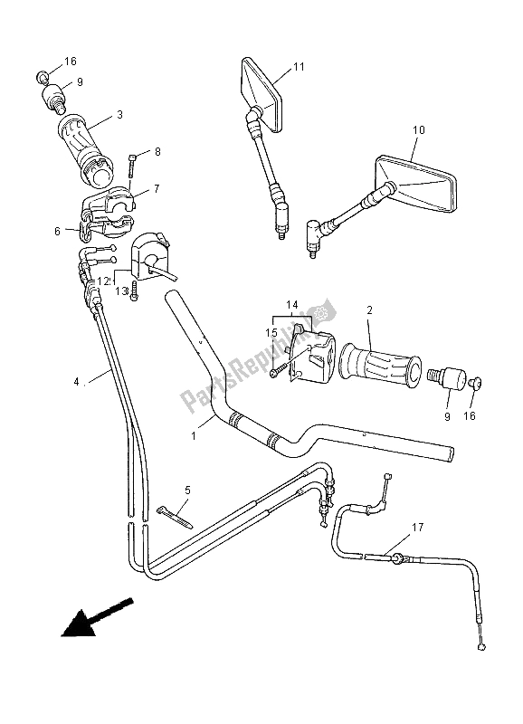 Toutes les pièces pour le Poignée Et Câble De Direction du Yamaha XJR 1300 2000