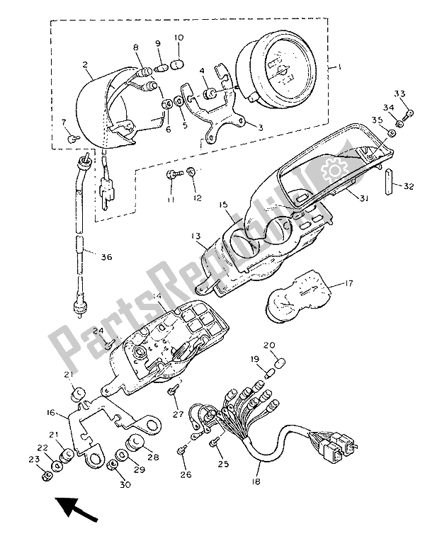 All parts for the Meter of the Yamaha V MAX 12 1200 1993