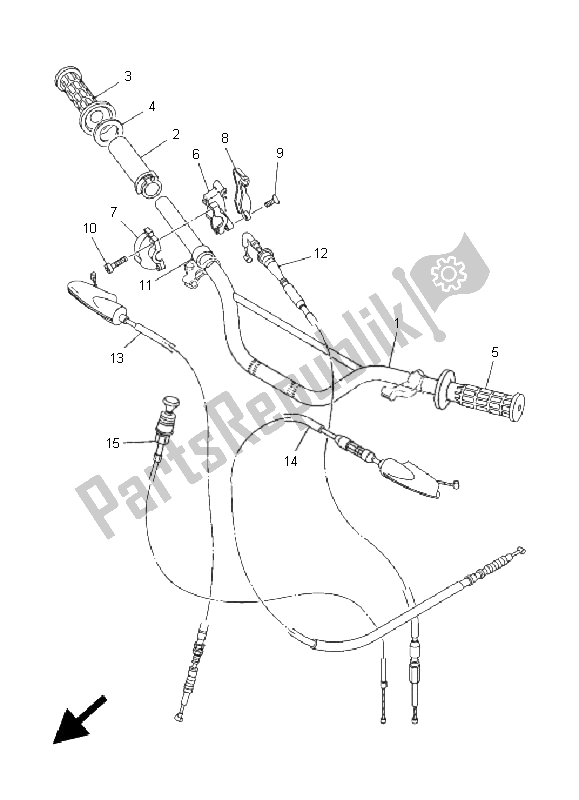 Todas las partes para Manija De Dirección Y Cable de Yamaha TT R 125E SW LW 2005