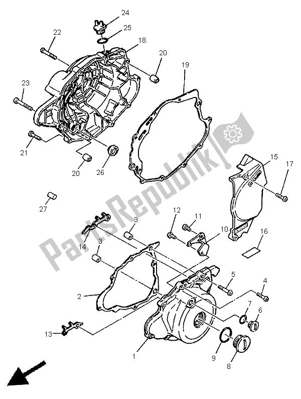 Wszystkie części do Pokrywa Skrzyni Korbowej 1 Yamaha SR 125 1996