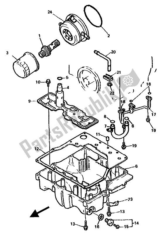 Tutte le parti per il Filtro Olio del Yamaha GTS 1000A 1994