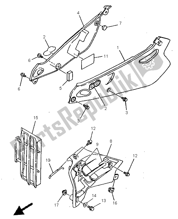 Todas as partes de Tampa Lateral do Yamaha YZ 80 LW 1997