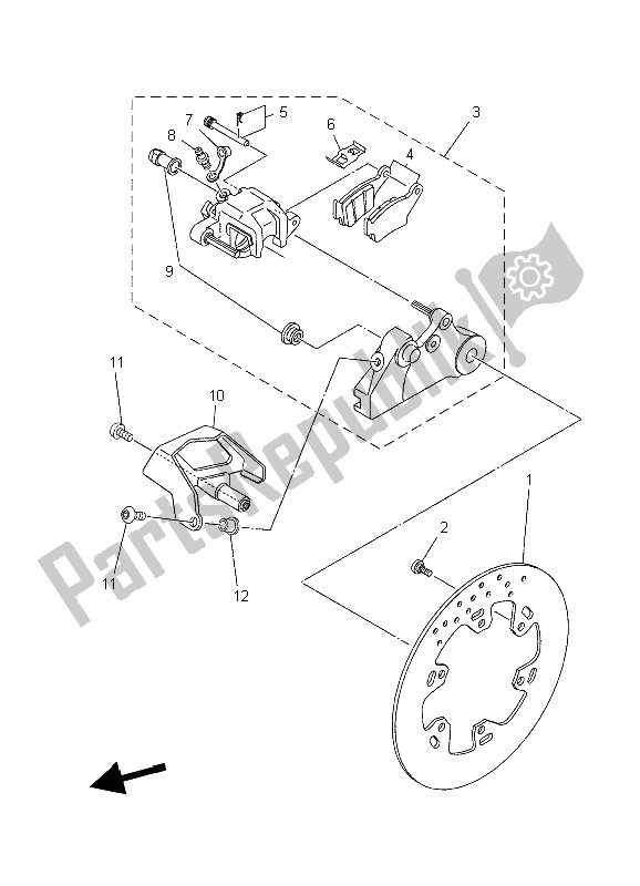 Tutte le parti per il Pinza Freno Posteriore del Yamaha XT 660X 2006