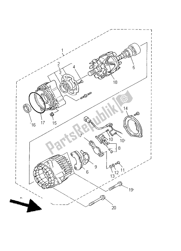 Tutte le parti per il Generatore del Yamaha XJ 900S Diversion 2002