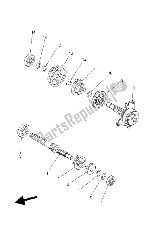 All parts for the Transmission of the Yamaha YFM 80 Grizzly 2006