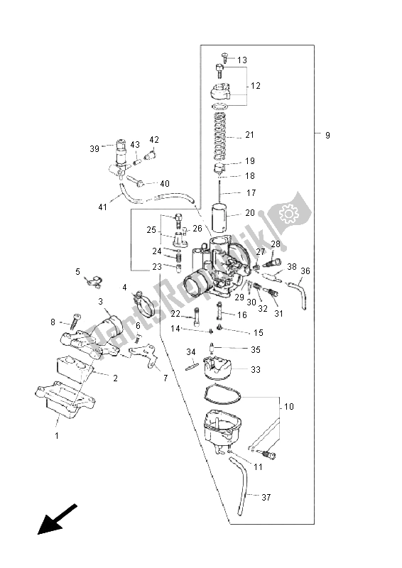 All parts for the Carburetor of the Yamaha TZR 50 2011