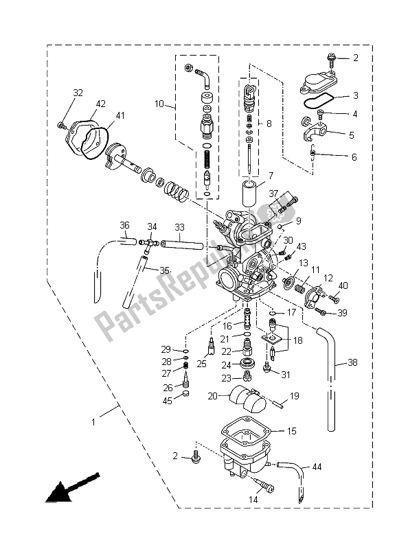 All parts for the Carburetor of the Yamaha TT R 125E SW LW 2012