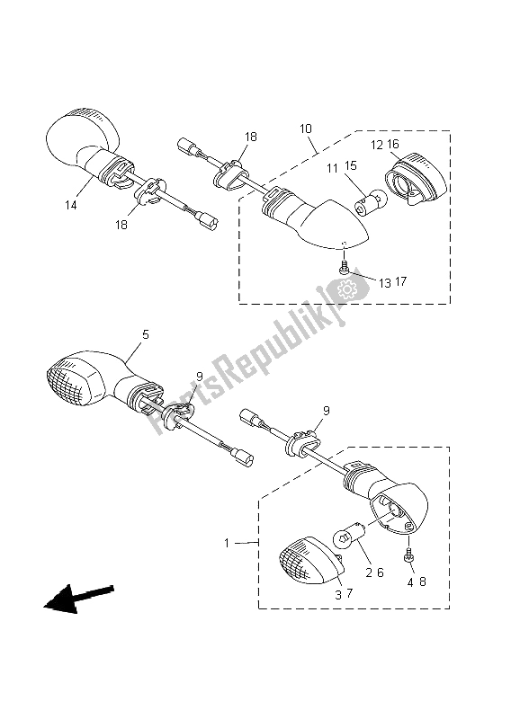 Wszystkie części do ? Wiat? O Migacza Yamaha TDM 900 2009