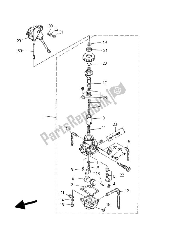 Toutes les pièces pour le Carburateur du Yamaha YFS 200 Blaster 2006