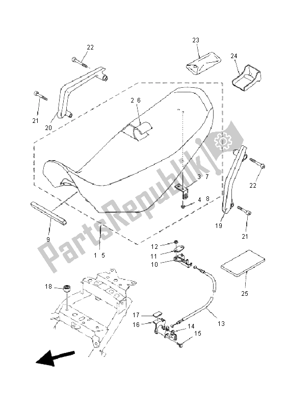 Toutes les pièces pour le Siège du Yamaha XT 660X 2008