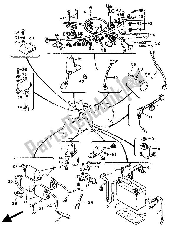 Toutes les pièces pour le électrique 2 du Yamaha XVZ 13 TD Venture Royal 1300 1991