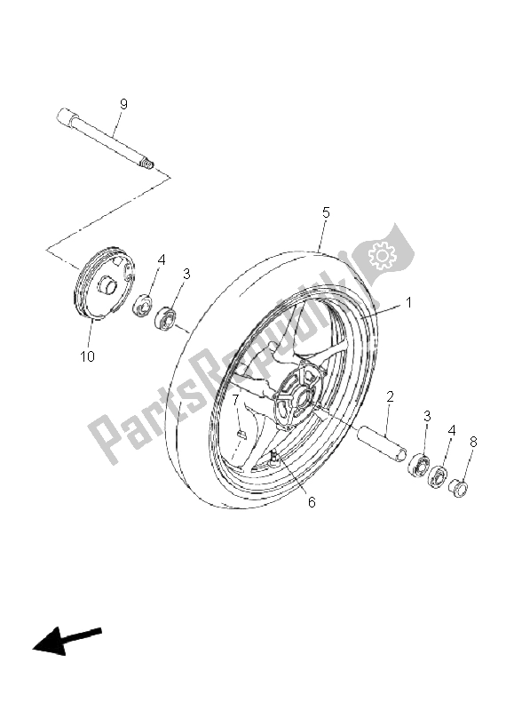 Wszystkie części do Przednie Ko? O Yamaha FZ1 SA Fazer 1000 2008