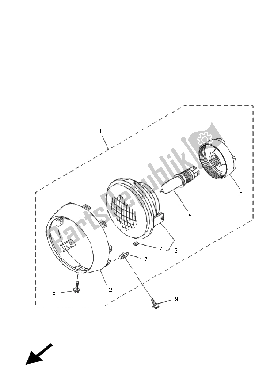 All parts for the Headlight of the Yamaha EC 03 2011