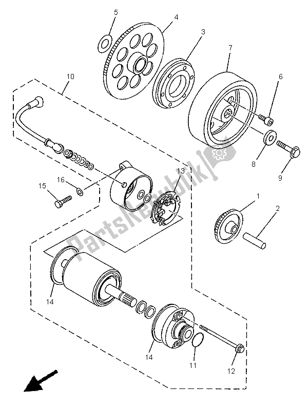 All parts for the Starter Clutch of the Yamaha XVS 650 Dragstar 1999