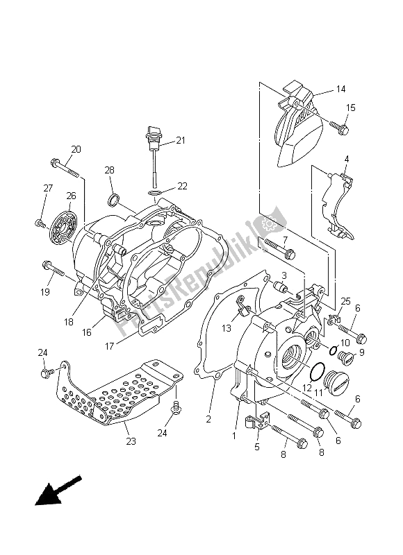 Tutte le parti per il Coperchio Del Carter 1 del Yamaha TT R 50E 2014