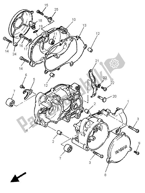 All parts for the Crankcase of the Yamaha PW 50 1998