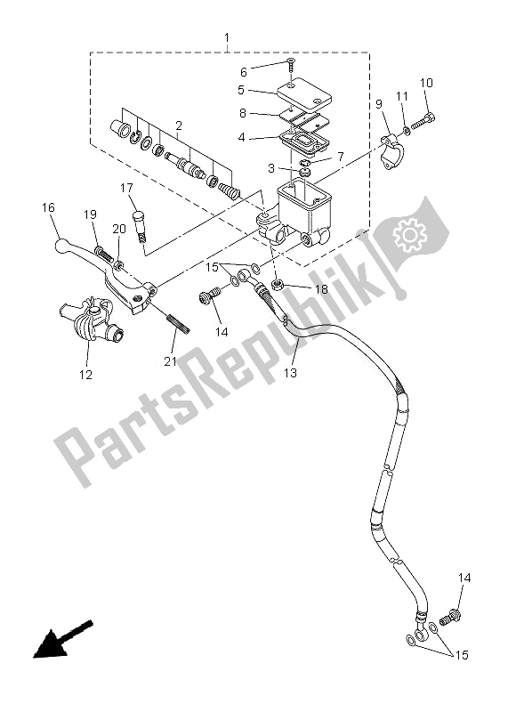 Tutte le parti per il Pompa Freno Anteriore del Yamaha WR 250R 2013