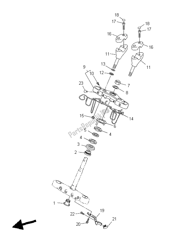 All parts for the Steering of the Yamaha XVS 950A 2009