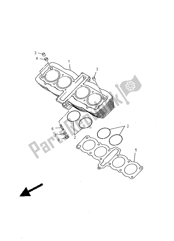 Tutte le parti per il Cilindro del Yamaha XJ 600N 2000