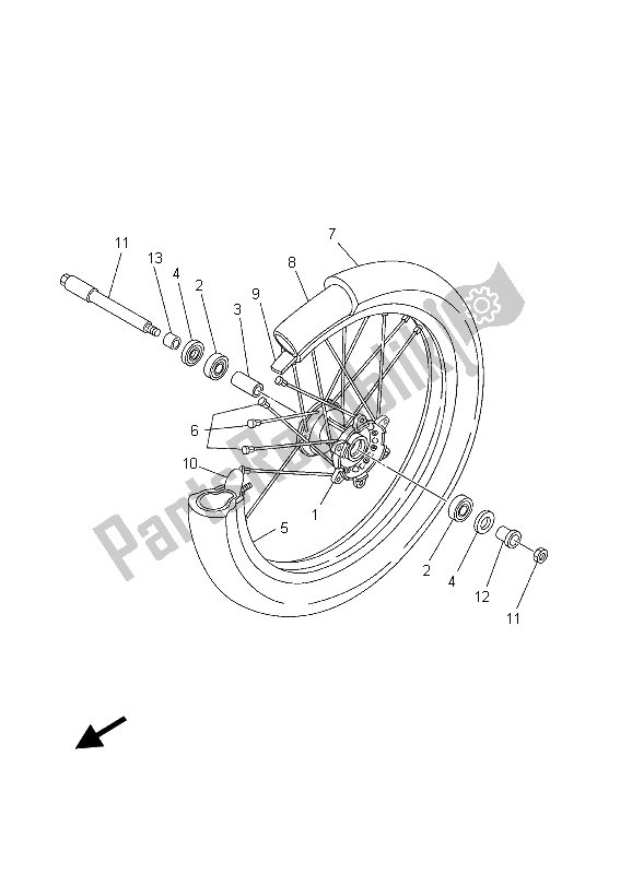 Todas las partes para Rueda Delantera de Yamaha YZ 250F 2003