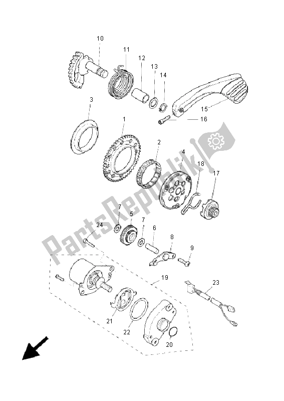 All parts for the Starter of the Yamaha YQ 50 Aerox 2009