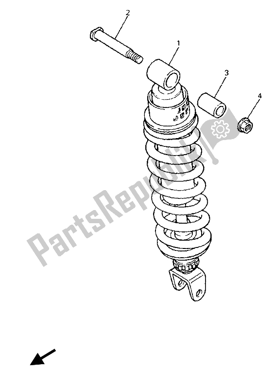 Toutes les pièces pour le Suspension Arrière du Yamaha GTS 1000 1993