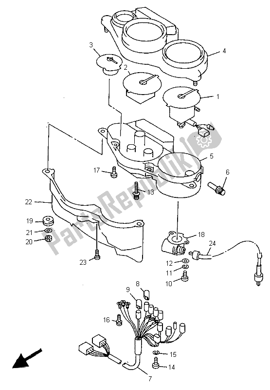 All parts for the Meter of the Yamaha TRX 850 1997