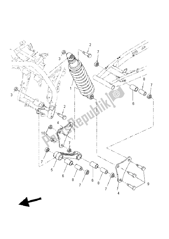 All parts for the Rear Suspension of the Yamaha WR 125R 2011